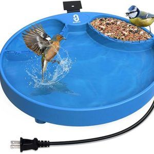 BirdDock 3-in-1 Heated Bird Bath for Backyard, Bird Feeder Bird Bath Fountains,